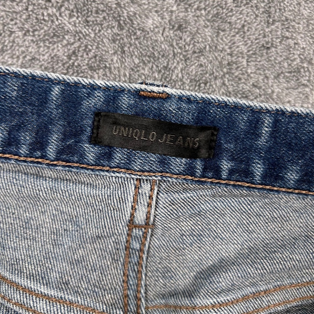 Uniqlo Jeans Japanese Selvedge Denim Kaihara Slim Straight Low Rise Men 35x27 - Picture 12 of 15